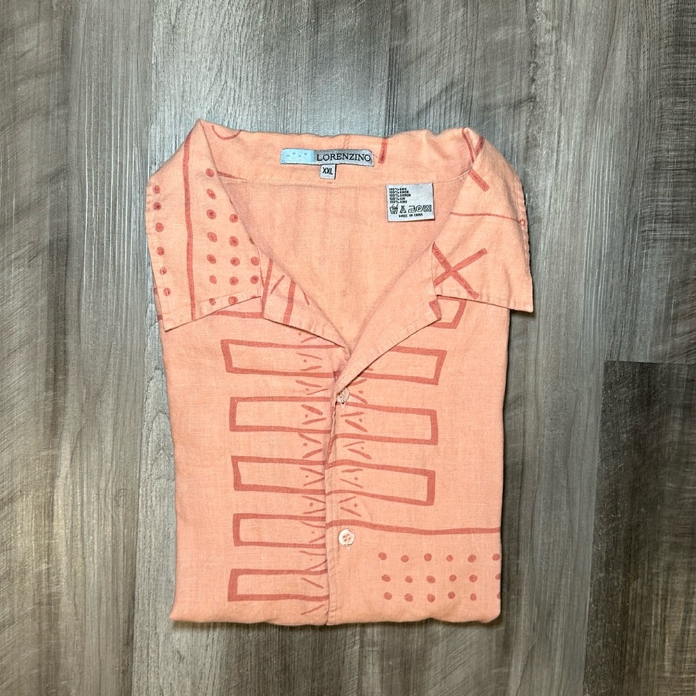 Lorenzino Linen Short Sleeve Button Down - 2XL